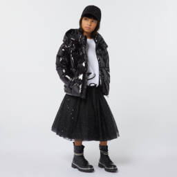 كارل لاغرفيلد كيدز-تنورة تول لون أسود | Childrensalon Outlet