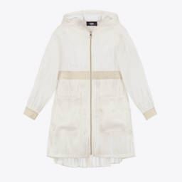 KARL LAGERFELD KIDS-Элегантная кремовая атласная парка для девочек | Childrensalon Outlet