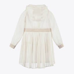 KARL LAGERFELD KIDS-Элегантная кремовая атласная парка для девочек | Childrensalon Outlet