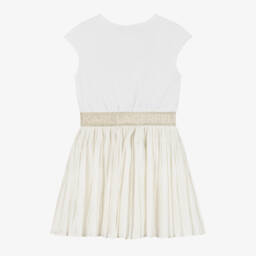 KARL LAGERFELD KIDS-Girls Elegant Ivory Voile Dress | Childrensalon Outlet