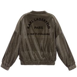 KARL LAGERFELD KIDS-Куртка-бомбер золотистого цвета для девочек | Childrensalon Outlet
