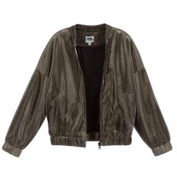 KARL LAGERFELD KIDS-Куртка-бомбер золотистого цвета для девочек | Childrensalon Outlet