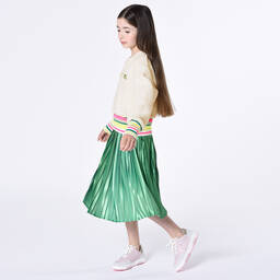 KARL LAGERFELD KIDS-Girls Ivory Sherpa Fleece Sweatshirt | Childrensalon Outlet