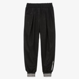 KARL LAGERFELD KIDS-Girls Metallic Black Jogging Trousers | Childrensalon Outlet