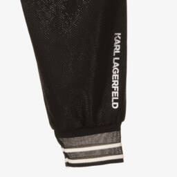 KARL LAGERFELD KIDS-Girls Metallic Black Jogging Trousers | Childrensalon Outlet