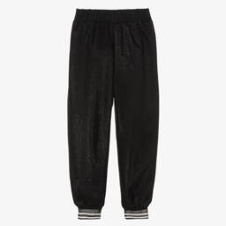 KARL LAGERFELD KIDS-Girls Metallic Black Jogging Trousers | Childrensalon Outlet