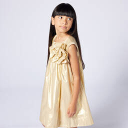 KARL LAGERFELD KIDS-Girls Metallic Floral Elegance Dress | Childrensalon Outlet
