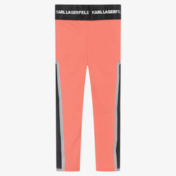 KARL LAGERFELD KIDS-Girls Orange Jersey Logo Leggings | Childrensalon Outlet