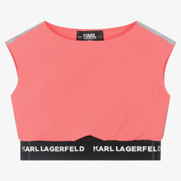 KARL LAGERFELD KIDS-Girls Orange Jersey Vest Top | Childrensalon Outlet