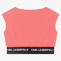 KARL LAGERFELD KIDS-Girls Orange Jersey Vest Top | Childrensalon Outlet
