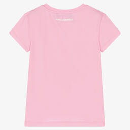 KARL LAGERFELD KIDS-Girls Pink Choupette T-Shirt | Childrensalon Outlet