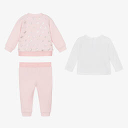 KARL LAGERFELD KIDS-Girls Pink Cotton Tracksuit Set | Childrensalon Outlet