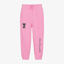 KARL LAGERFELD KIDS-Girls Pink Karl Signature Joggers | Childrensalon Outlet