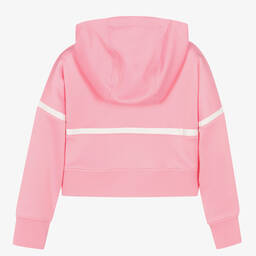 KARL LAGERFELD KIDS-Girls Pink Logo Zip-Up Hoodie | Childrensalon Outlet