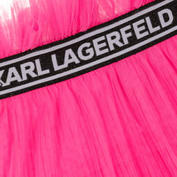 KARL LAGERFELD KIDS-تنورة توتو تول بطيات لون زهري نيون | Childrensalon Outlet