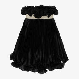 KARL LAGERFELD KIDS-Элегантная черная атласная юбка для девочек | Childrensalon Outlet