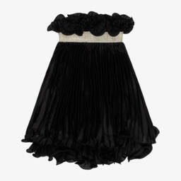 KARL LAGERFELD KIDS-Элегантная черная атласная юбка для девочек | Childrensalon Outlet