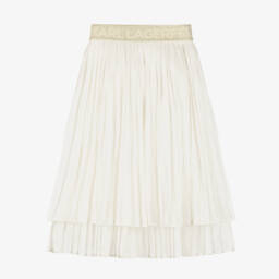 KARL LAGERFELD KIDS-تنورة عاجية ناعمة للبنات | Childrensalon Outlet