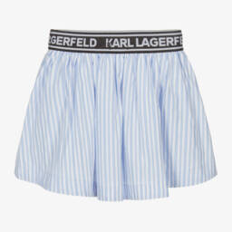 KARL LAGERFELD KIDS-Girls Sparkling Blue & White Skirt | Childrensalon Outlet