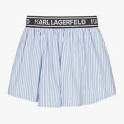 KARL LAGERFELD KIDS-Girls Sparkling Blue & White Skirt | Childrensalon Outlet