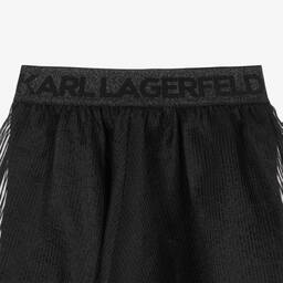 KARL LAGERFELD KIDS-Girls Striped Black Organza Skirt | Childrensalon Outlet