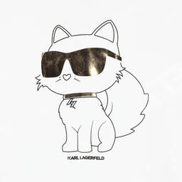 KARL LAGERFELD KIDS-Белое платье с капюшоном для девочек | Childrensalon Outlet