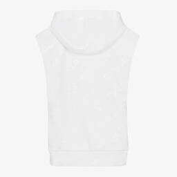 KARL LAGERFELD KIDS-Белое платье с капюшоном для девочек | Childrensalon Outlet