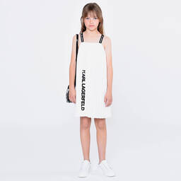 KARL LAGERFELD KIDS-Белое плиссированное платье | Childrensalon Outlet