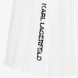 KARL LAGERFELD KIDS-Белое плиссированное платье | Childrensalon Outlet