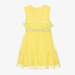 KARL LAGERFELD KIDS-فستان تول بطيات لون أصفر | Childrensalon Outlet