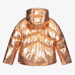 Karl Lagerfeld Kids Rose Gold Puffer Jacket Childrensalon Outlet