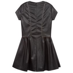 KARL LAGERFELD KIDS-Teen Black Faux Leather Dress | Childrensalon Outlet
