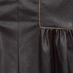 KARL LAGERFELD KIDS-Teen Black Faux Leather Dress | Childrensalon Outlet