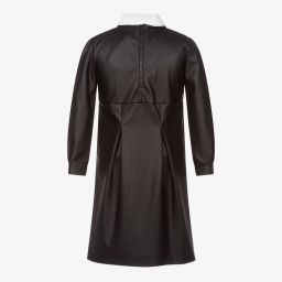 KARL LAGERFELD KIDS-Teen Black Faux Leather Dress | Childrensalon Outlet