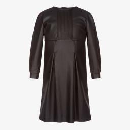 KARL LAGERFELD KIDS-Teen Black Faux Leather Dress | Childrensalon Outlet