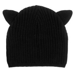 KARL LAGERFELD KIDS-Teen Black Knitted Logo Hat | Childrensalon Outlet