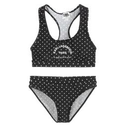 KARL LAGERFELD KIDS-Teen Black Logo Bikini | Childrensalon Outlet