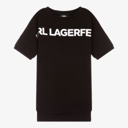 KARL LAGERFELD KIDS-Teen Black Sweatshirt Dress | Childrensalon Outlet