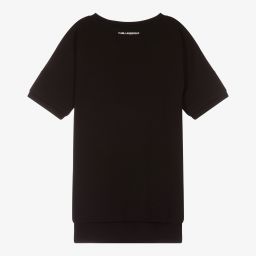 KARL LAGERFELD KIDS-Teen Black Sweatshirt Dress | Childrensalon Outlet