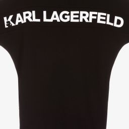 KARL LAGERFELD KIDS-Teen Black Sweatshirt Dress | Childrensalon Outlet