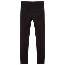 KARL LAGERFELD KIDS-Teen Black Wool Logo Trousers | Childrensalon Outlet