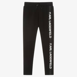KARL LAGERFELD KIDS-Teen Boys Black Cotton Logo Joggers | Childrensalon Outlet