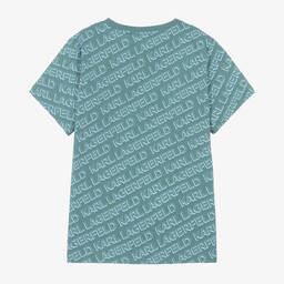 KARL LAGERFELD KIDS-Голубая хлопковая футболка | Childrensalon Outlet