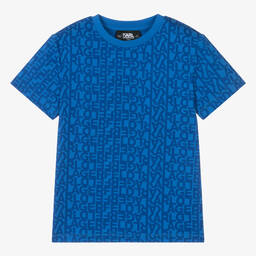 KARL LAGERFELD KIDS-Teen Boys Blue Cotton T-Shirt | Childrensalon Outlet