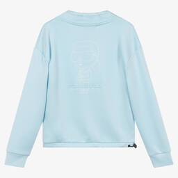 KARL LAGERFELD KIDS-Teen Boys Blue Logo Sweatshirt | Childrensalon Outlet