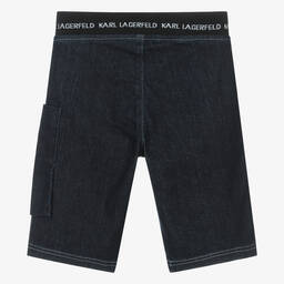 KARL LAGERFELD KIDS-Teen Boys Dark Blue Denim Shorts | Childrensalon Outlet