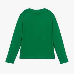 KARL LAGERFELD KIDS-Teen Boys Green Organic Cotton Top | Childrensalon Outlet
