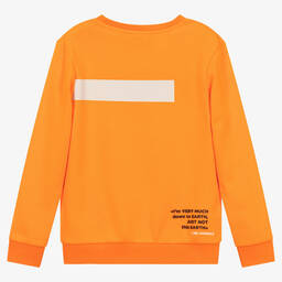 KARL LAGERFELD KIDS-Teen Boys Orange Cotton Logo Sweatshirt | Childrensalon Outlet