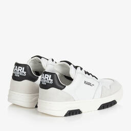 KARL LAGERFELD KIDS-Белые кожаные кроссовки на шнуровке | Childrensalon Outlet