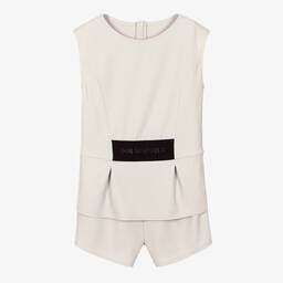 KARL LAGERFELD KIDS-Бежевый комбинезон из крепа | Childrensalon Outlet